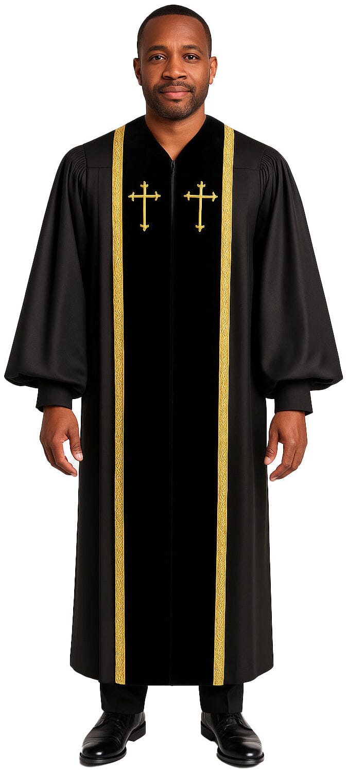 Black Bishop Clergy Robe Black Bishop Clergy Robe