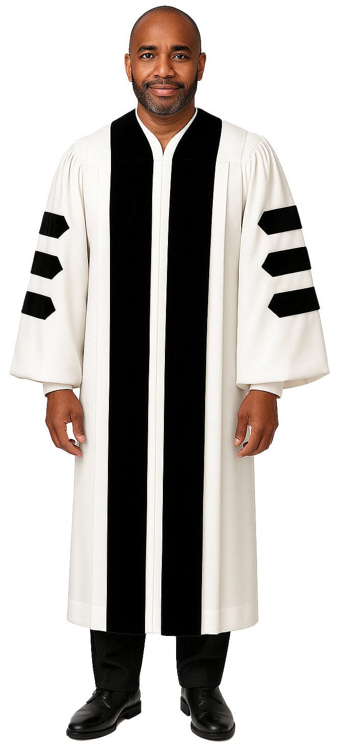 Deluxe White Clergy Robe - Churchings