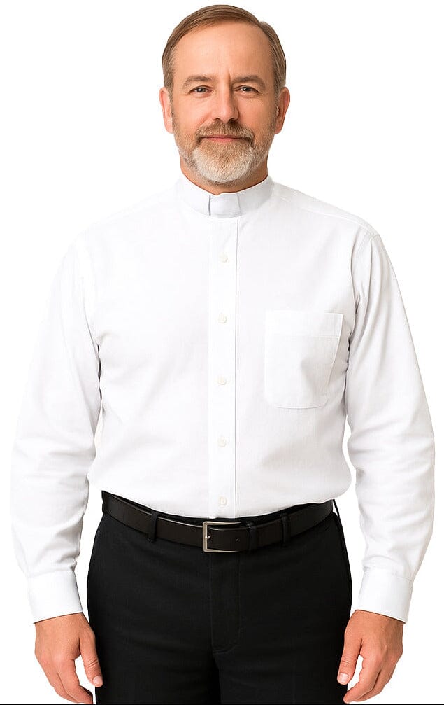 White Long Sleeve Clergy Shirt