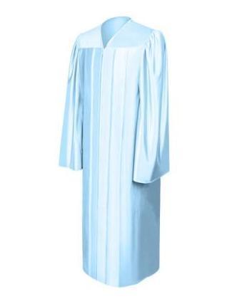 Shiny Light Blue Choir Robe - Churchings