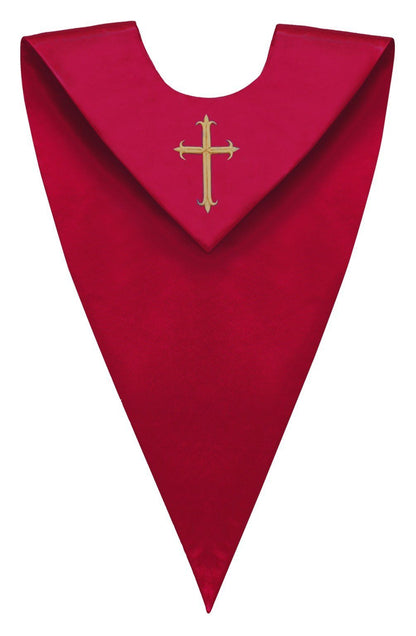 Red V-Neck Choir Stole - Churchings