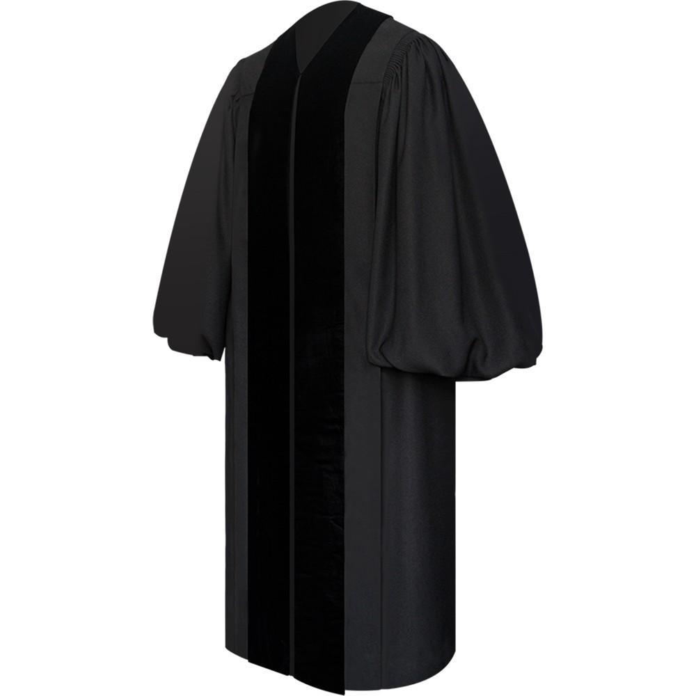 Protestant Robe Front Velvet Geneva Clergy Robe - Clergy, Pastor & Minister Robes ...