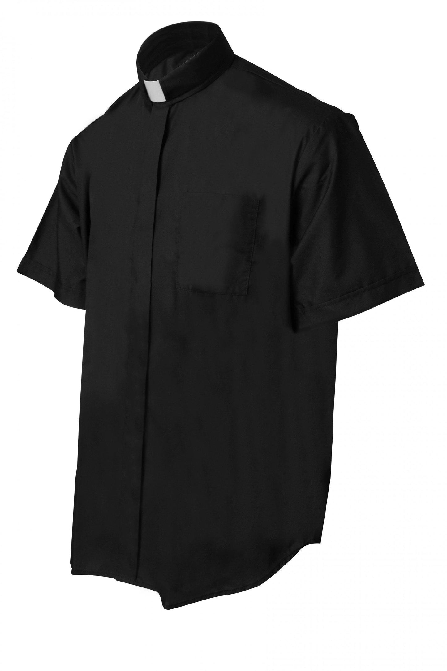 Black Short Sleeve Clergy Shirt - Churchings