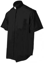 Black Short Sleeve Clergy Shirt - Churchings